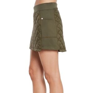 Marika Nadia Quilted Puffer Stretch Skirt Size L Olive Green